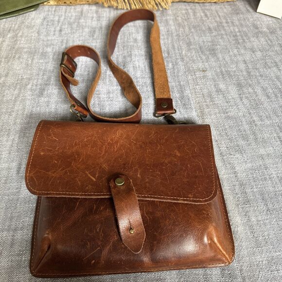 Unbranded Handbags - Unbranded Authentic Leather Crossbody Satchel Bag Brown